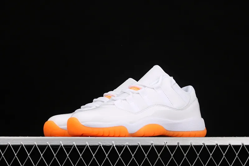 All categories Air Jordan Jordan series basketball shoes Air Jordan 11 pure original version Air Jordan 11 Bright Citus AJ11 Joe 11 white orange low-top basketball shoes AH7860-139